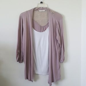 Late August blouse with lace insert